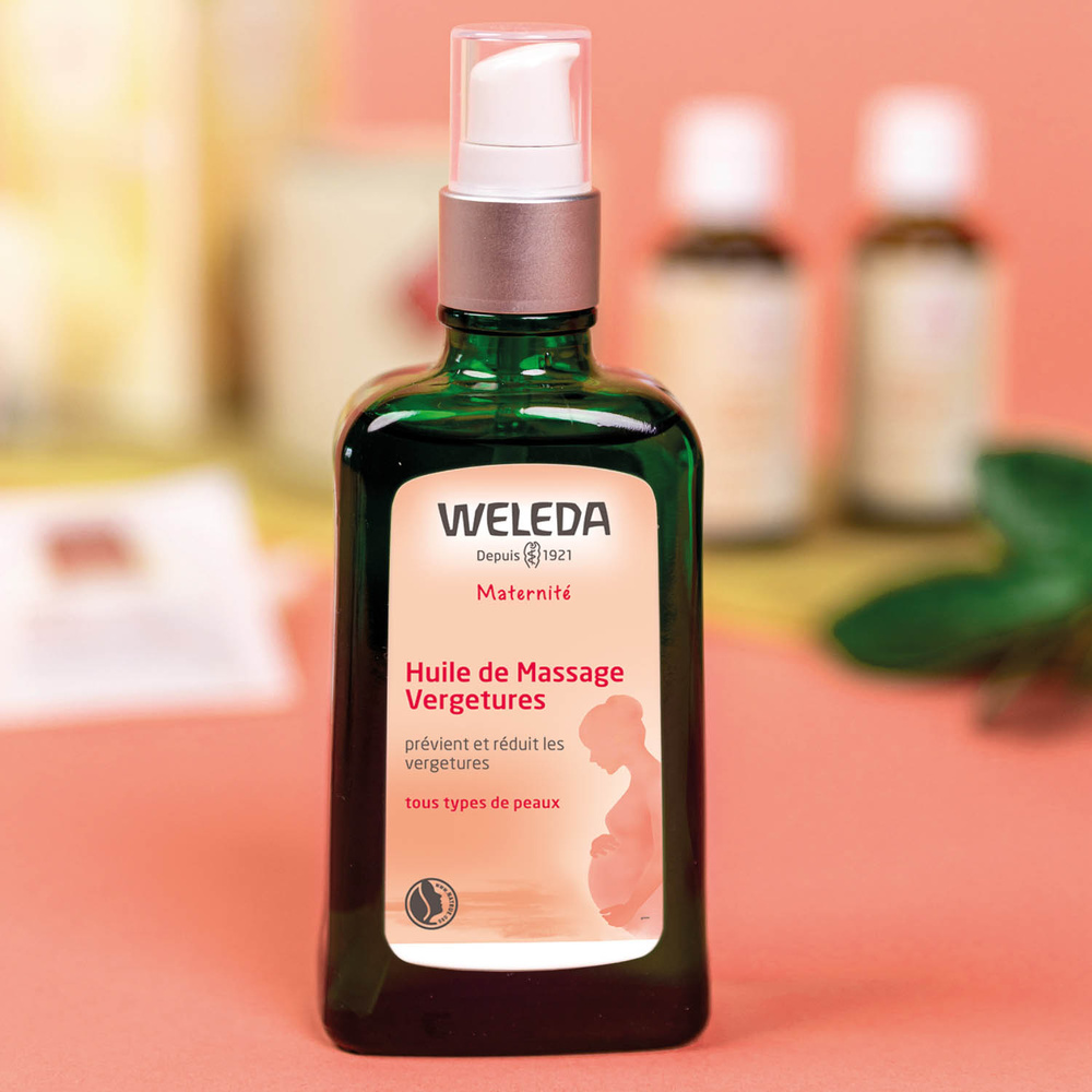 WELEDA - Duo d'huiles de massage - Vergetures - Maternité - 2 x 100 ml
