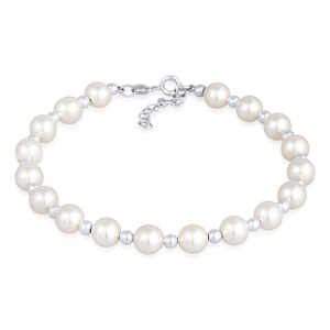 Nenalina Bracelet Femmes Classique élégant avec perles synthétiques en argent ste Bracelet 