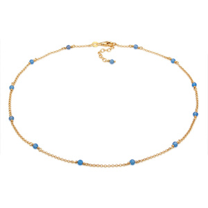Elli Collier Femmes Tendance filigrane avec des perles d'agate bleu en argent ste collier