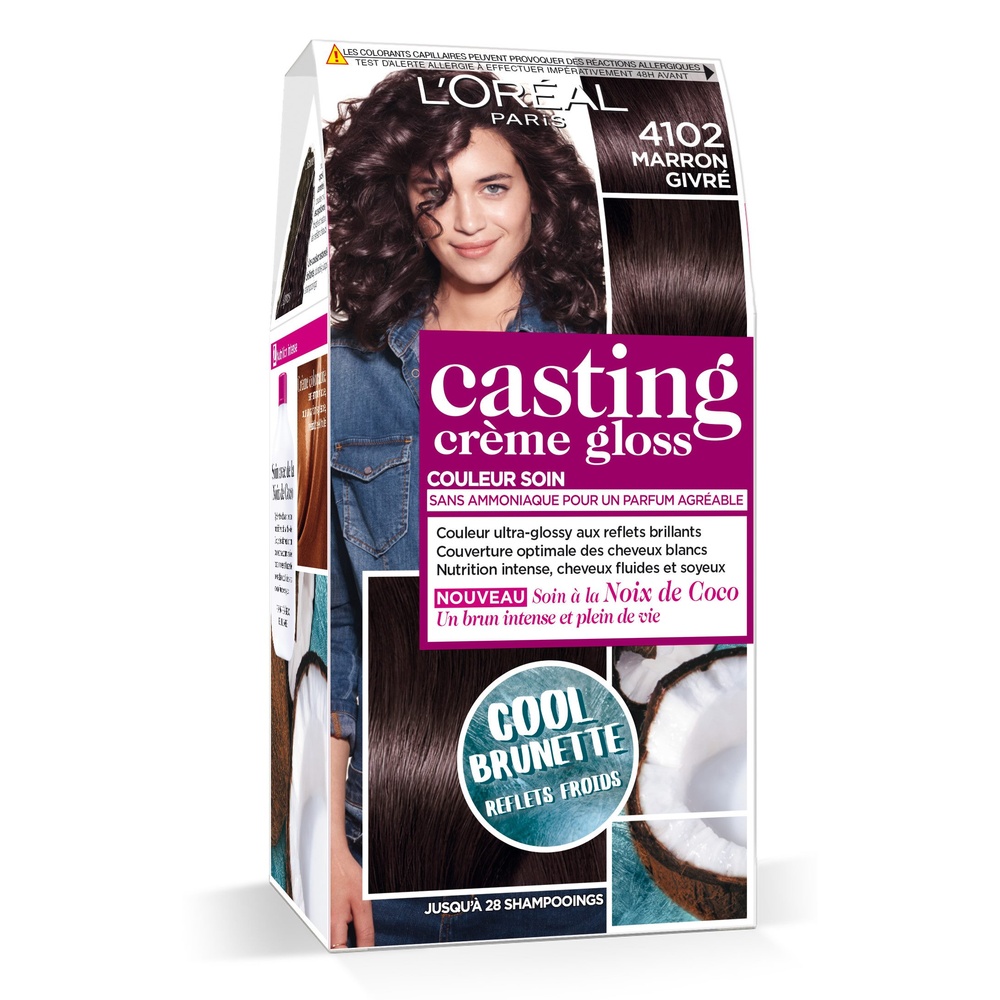 L'Oréal Paris - Casting Crème Gloss Cool Brunette Coloration Capillaire Non Permanente 1 unité