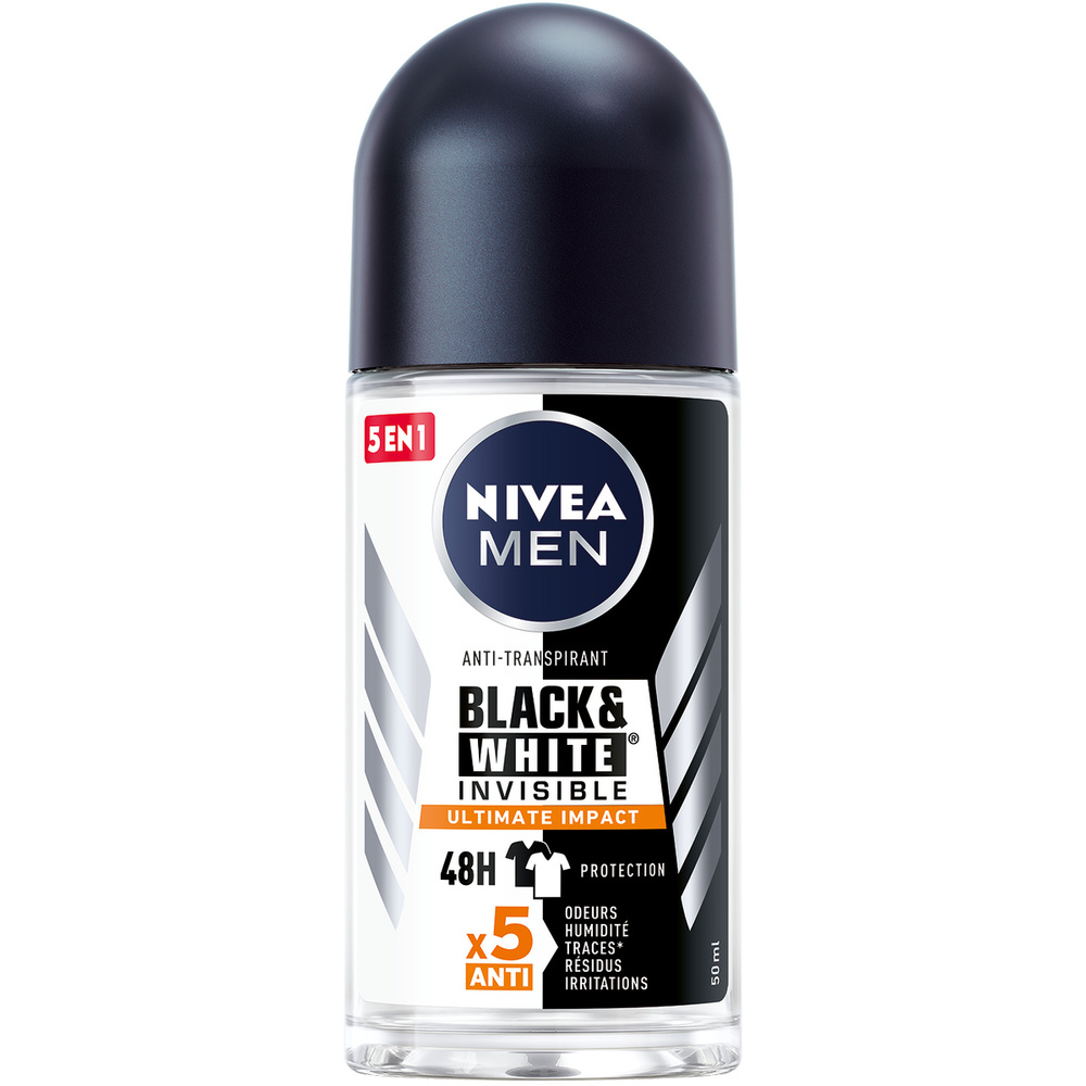 nivea - BLACK&WHITE ULTIMATE - Déodorant bille Anti-transpirant 48H homme 50 ml