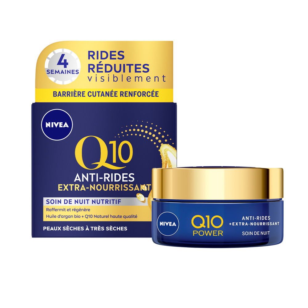 nivea - Q10 POWER - Crème de nuit extra-nourrissant Soin visage anti-âge peaux sèches 50 ml