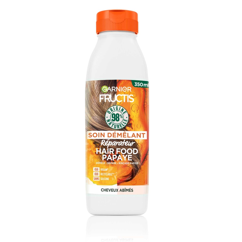 garnier - Fructis Hair Food Démêlant réparateur à la papaye pour cheveux abîmés 350 ml