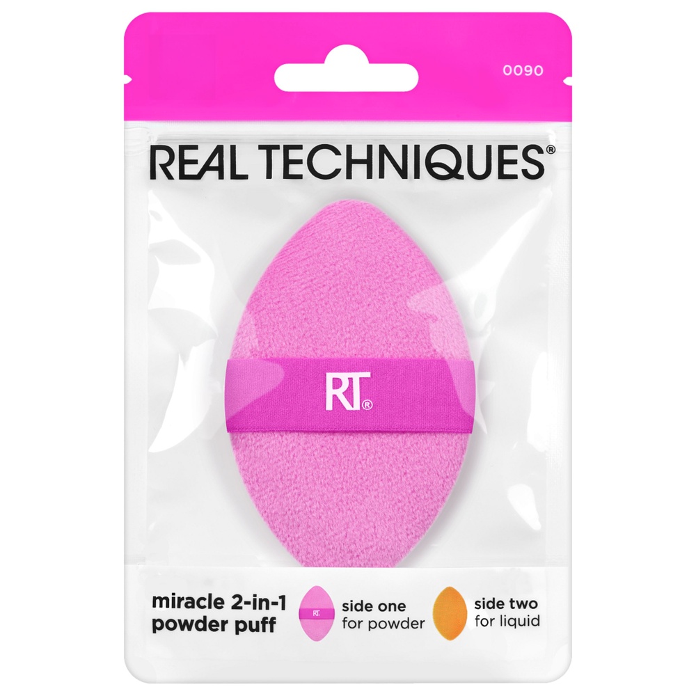 Real Techniques - Miracle 2-in1- Powder Puff Eponge maquillage visage 1 unité
