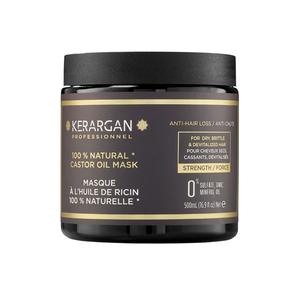 Kerargan - Kerargan - Masque Capillaire Anti-Chute à l'Huile de Ricin Soin Intensif pour C des cheveux 500 ml